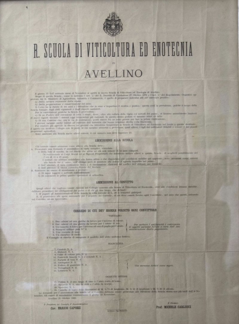 Documento della Scuola di Viticoltura