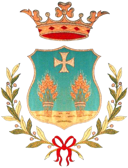 Stemma con corona e rami d'ulivo