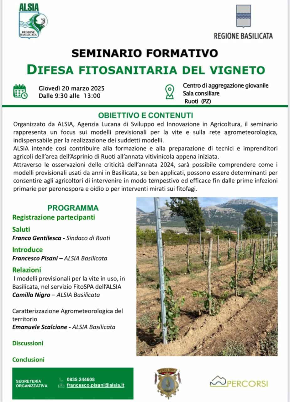 Seminario Formativo sulla Difesa Fitosanitaria del Vigneto